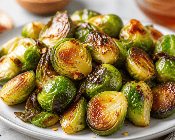 Crispy Brussels Sprouts with Sweet Honey Drizzle