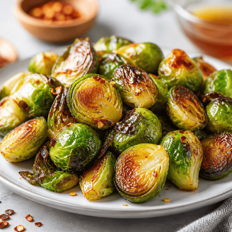 Crispy Brussels Sprouts with Sweet Honey Drizzle