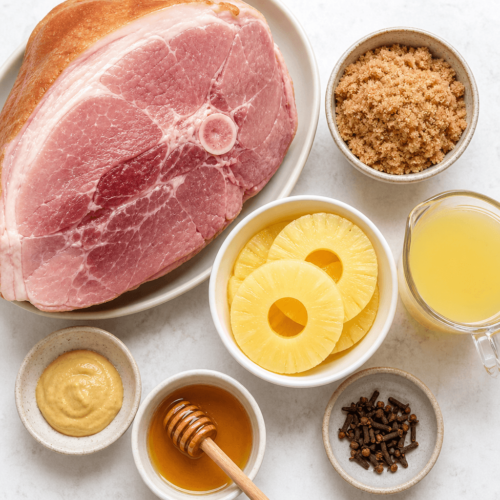 Mouthwatering Brown Sugar Pineapple Ham ingredients