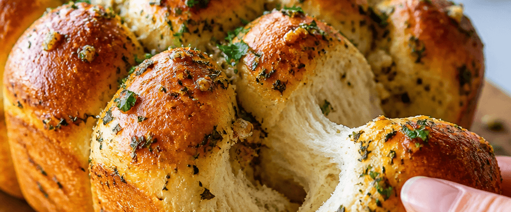 Savory Roasted Garlic Herb Pull Apart Bread