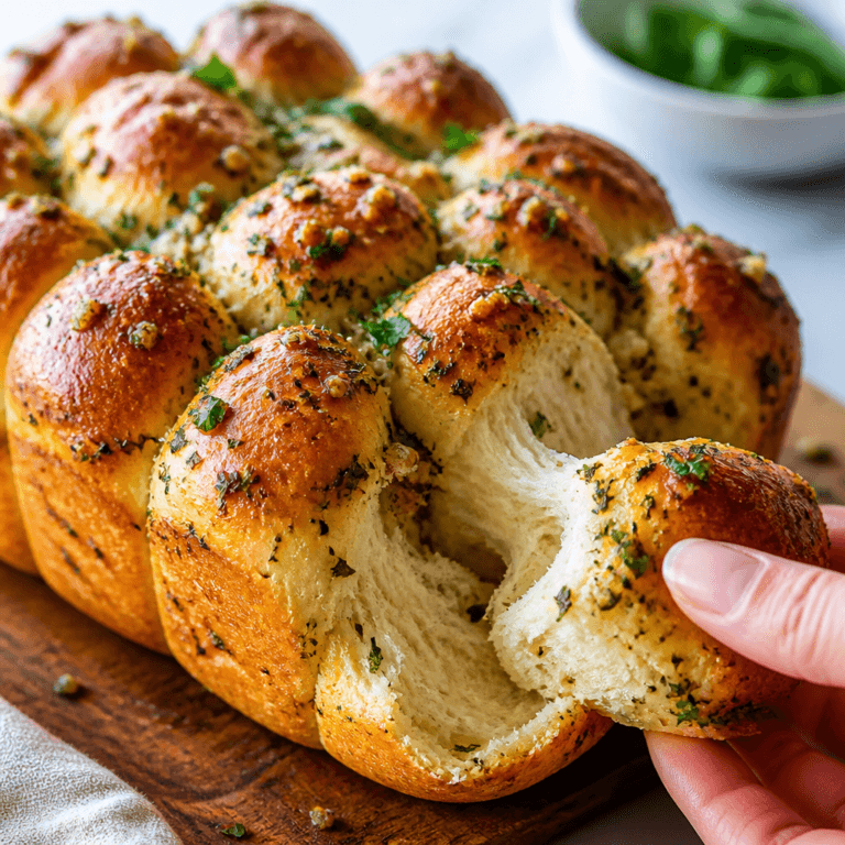 Roasted Garlic Herb Pull Apart Bread (Easy Recipe)