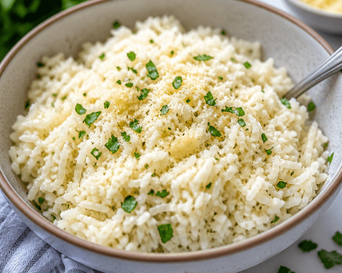 Creamy Garlic Parmesan Rice