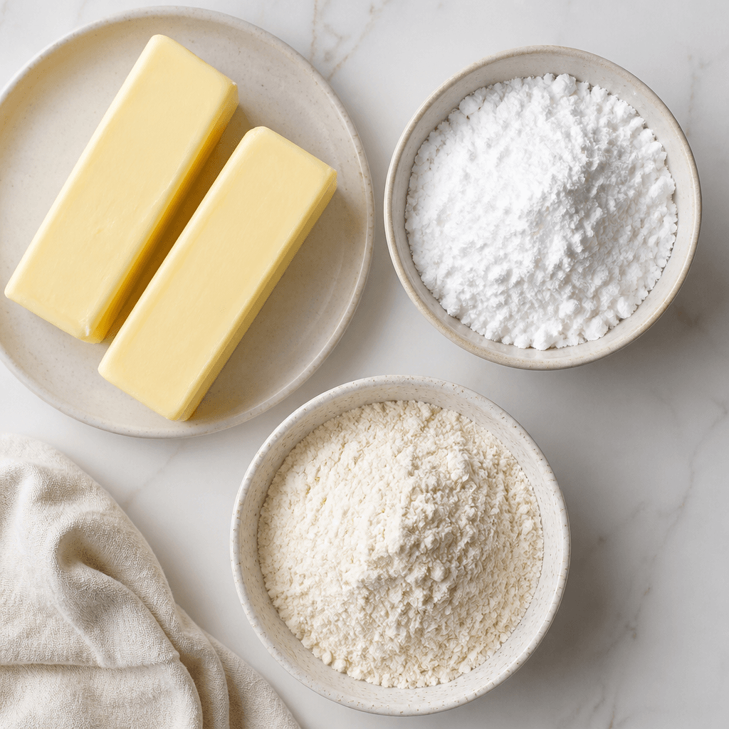 Perfectly Buttery Shortbread Cookie Recipe ingredients