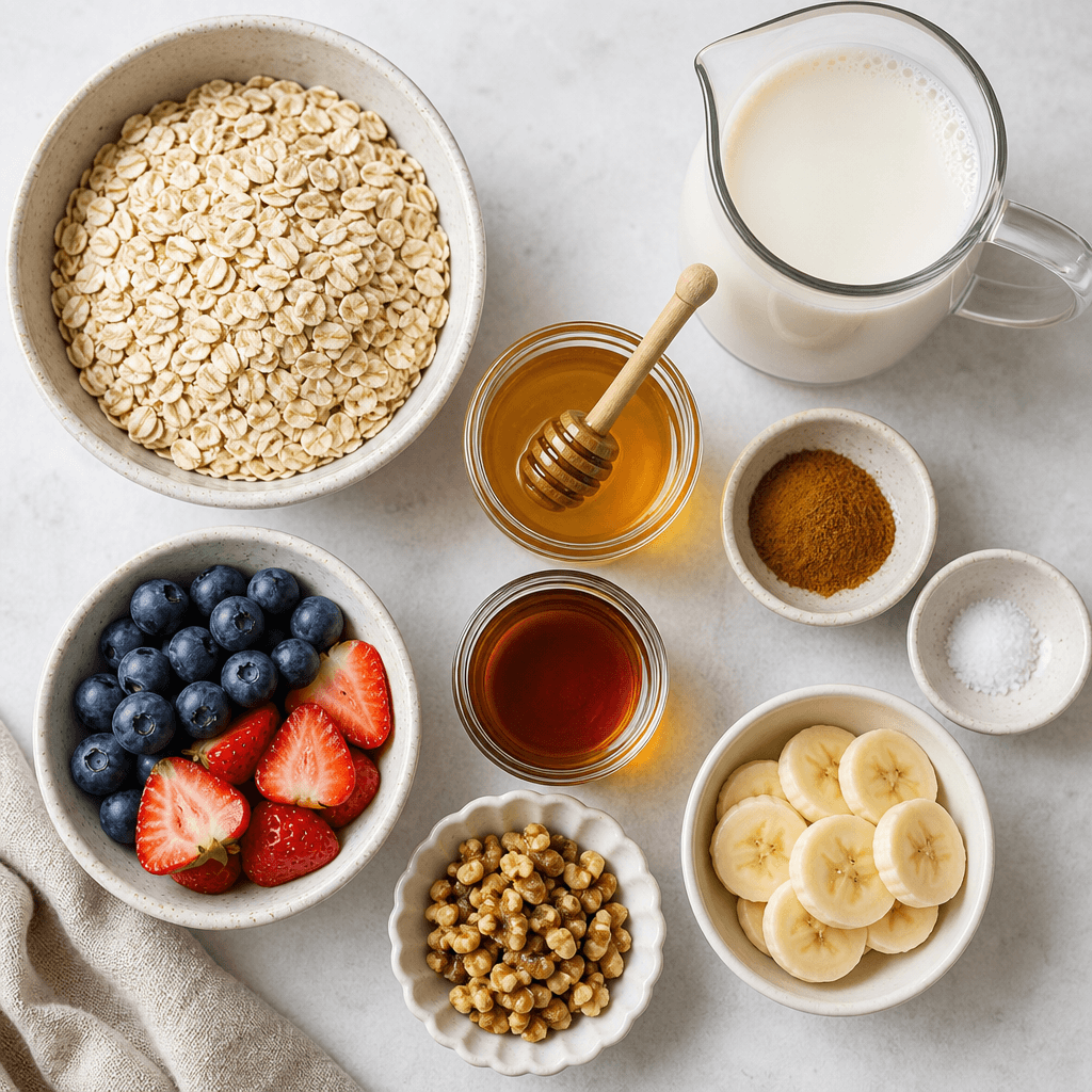 Quick and Easy Instant Pot Overnight Oats Recipe ingredients