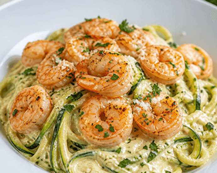 Keto Shrimp Alfredo with Zucchini Noodles