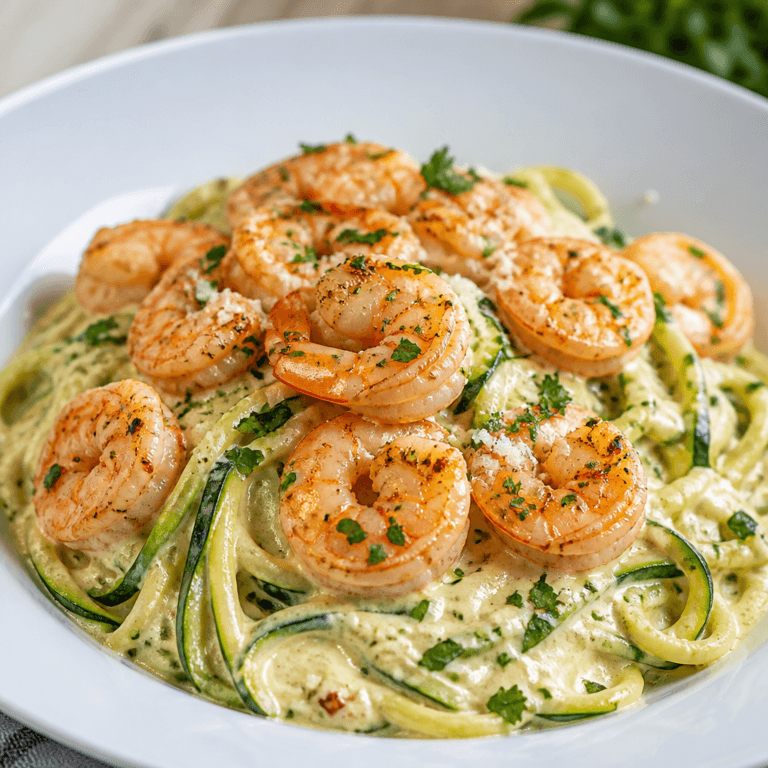 Keto Shrimp Alfredo with Zucchini Noodles