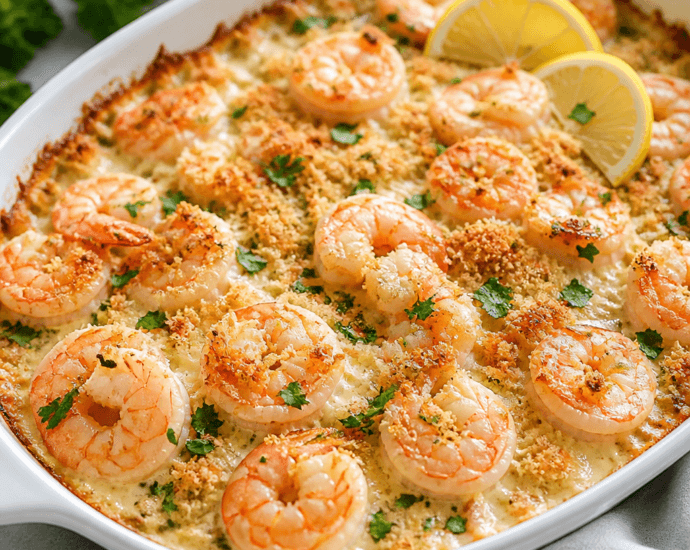 Creamy Garlic Parmesan Shrimp Bake Recipe for Delicious Homemade Dinner