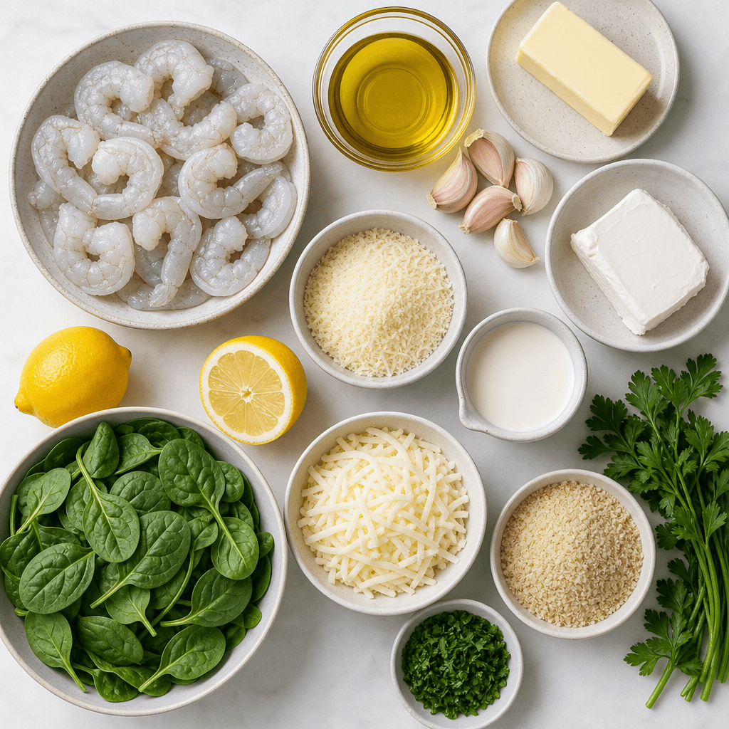Garlic Parmesan Shrimp Bake (Easy One-Pan Dinner) ingredients