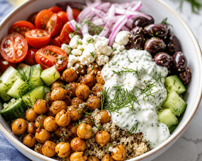 Mediterranean Chickpea Bowl with Tzatziki