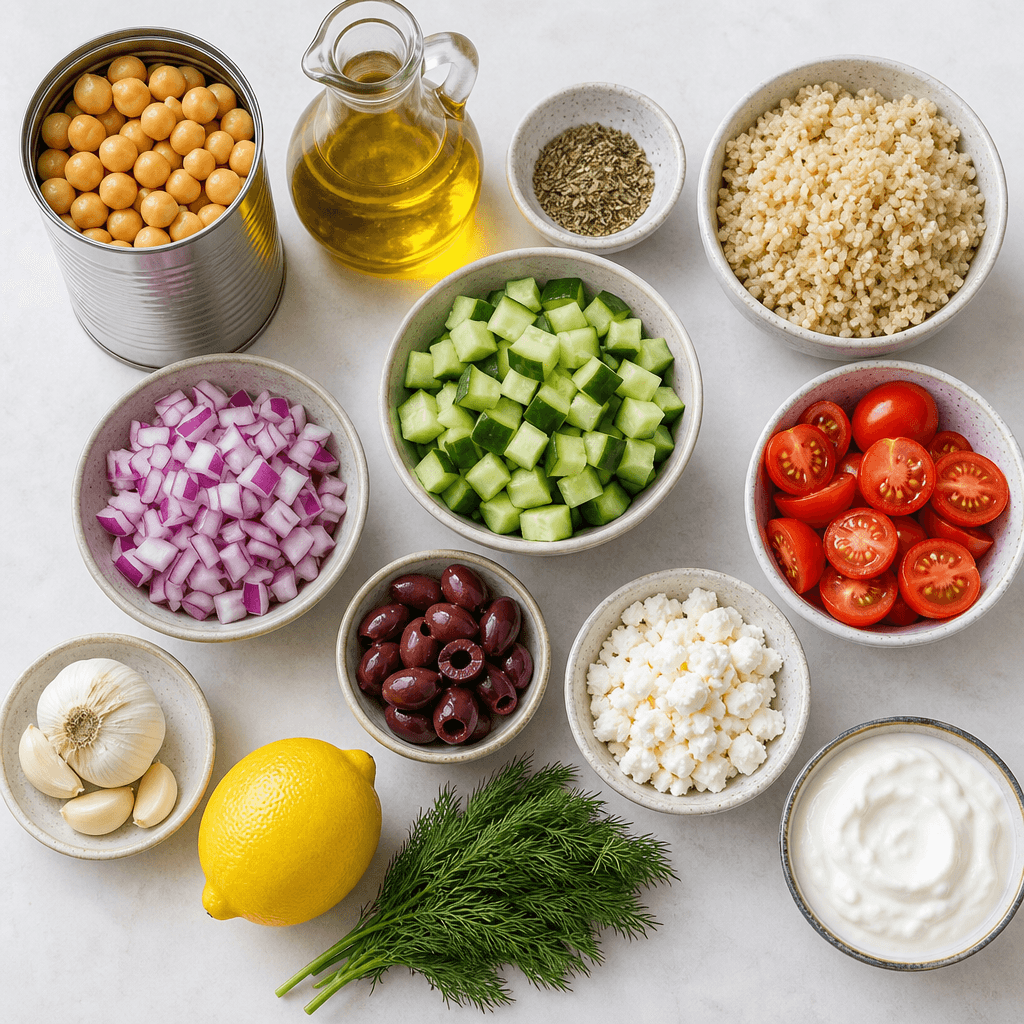 Mediterranean Chickpea Bowl with Tzatziki (Easy) ingredients
