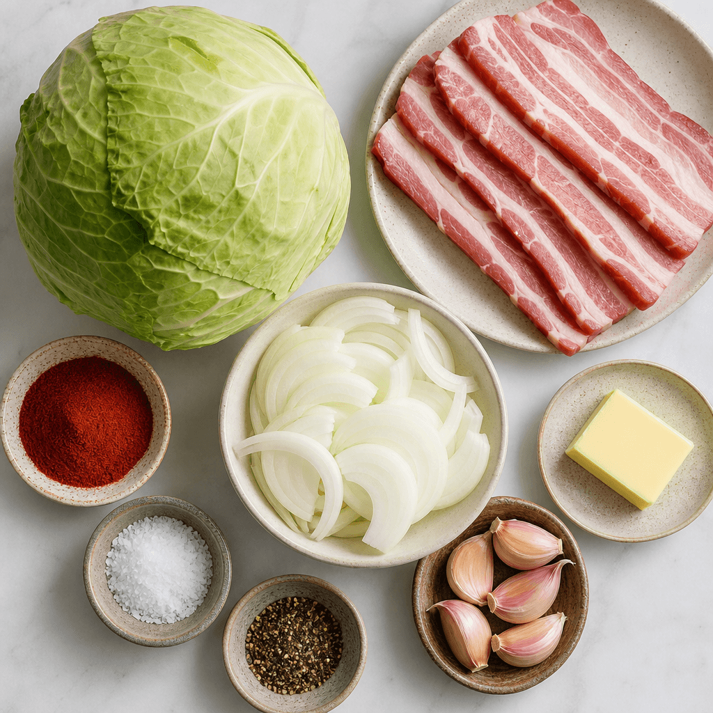 Crispy Bacon and Cabbage Skillet ingredients