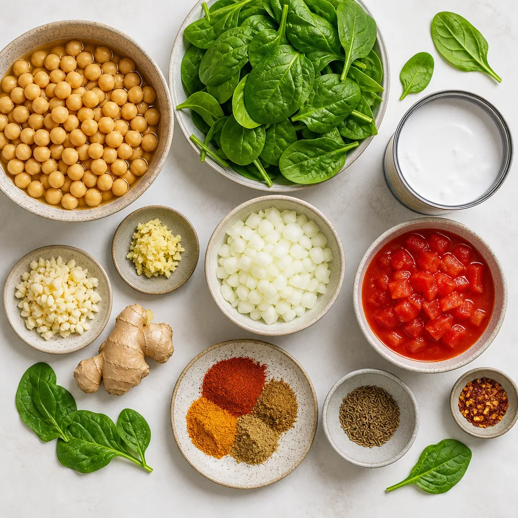 chickpea curry ingredients