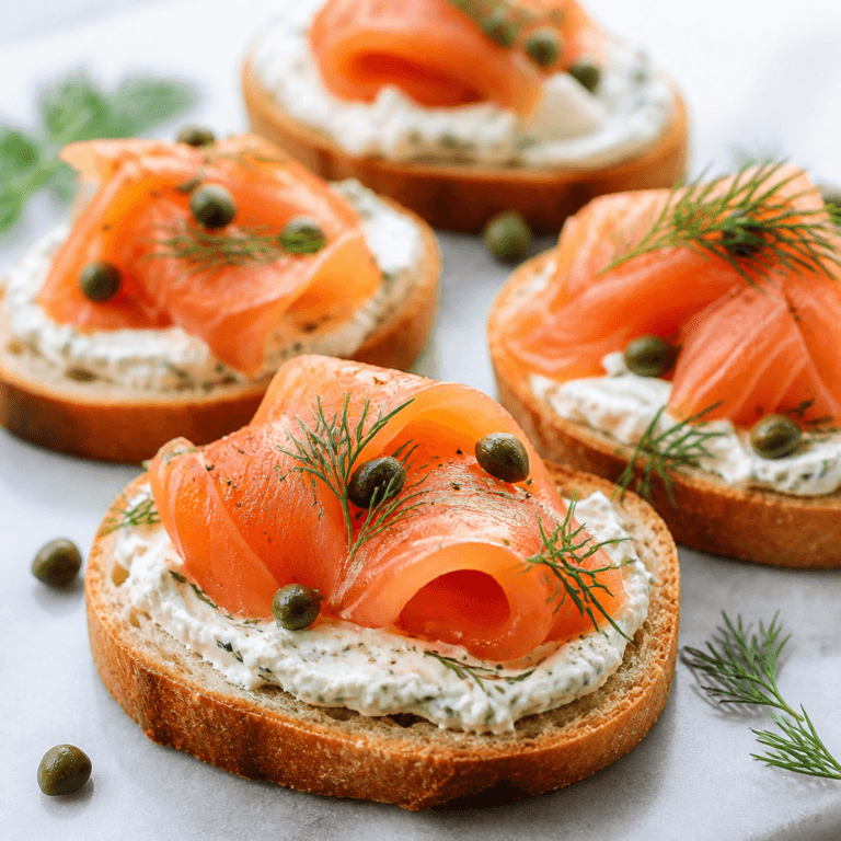 Smoked Salmon Crostini with Creamy Dill Spread