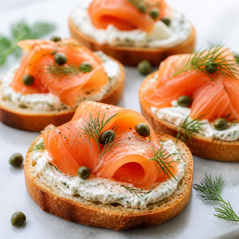Smoked Salmon Crostini with Creamy Dill Spread