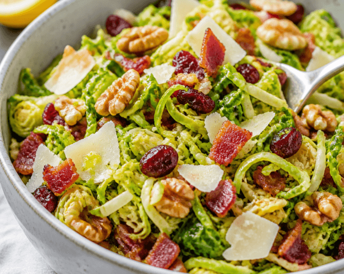 Fresh Brussels Sprout and Bacon Shaved Salad Recipe