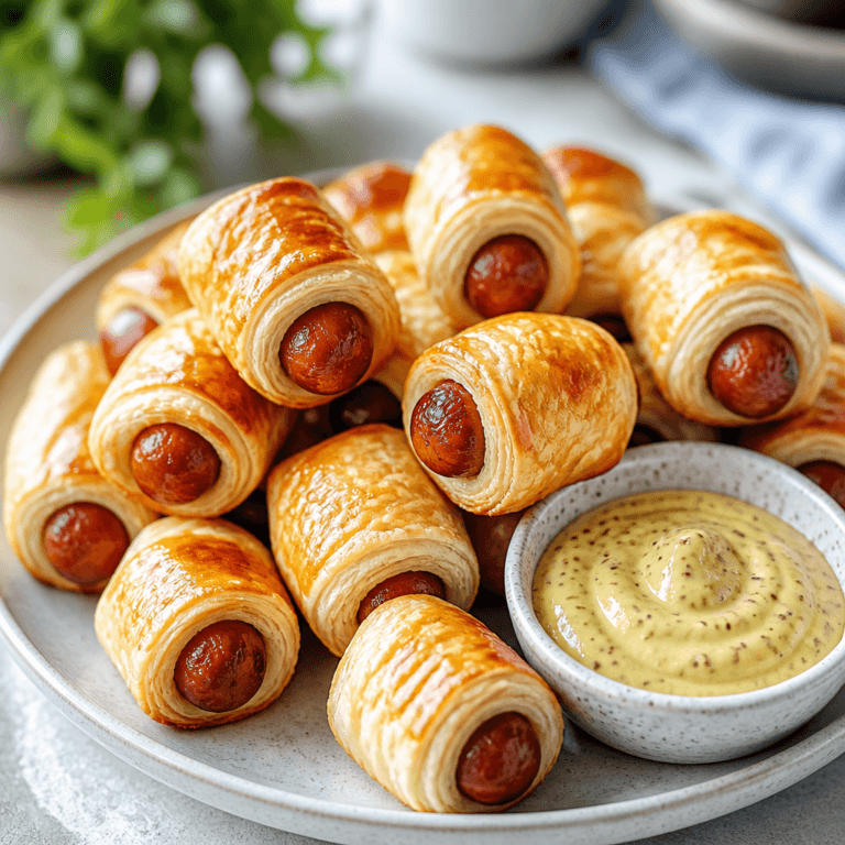 Pigs in a Blanket with Creamy Dijon Mustard Dip