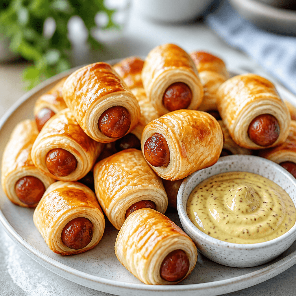 Pigs in a Blanket with Creamy Dijon Mustard Dip