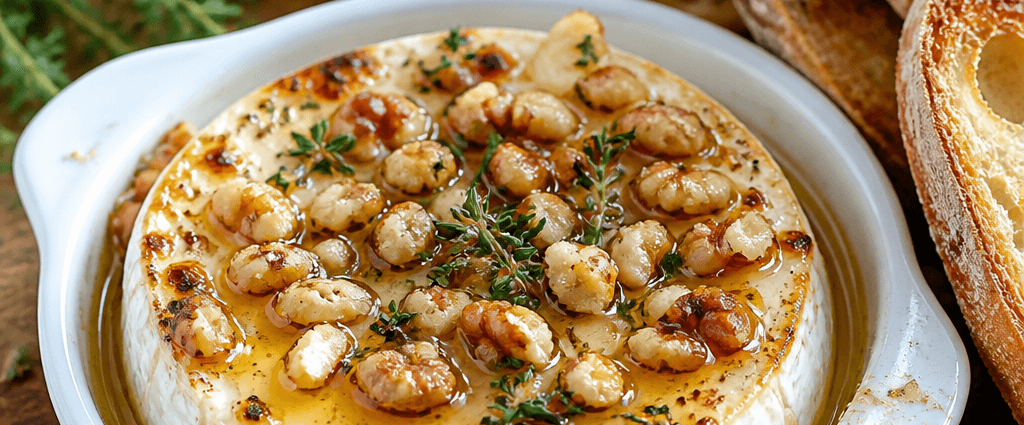 Warm Baked Goat Cheese with Honey and Walnuts
