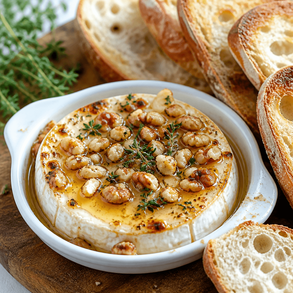 Warm Baked Goat Cheese with Honey and Walnuts