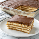 No Bake Chocolate Eclair Cake