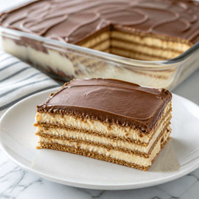 No Bake Chocolate Eclair Cake