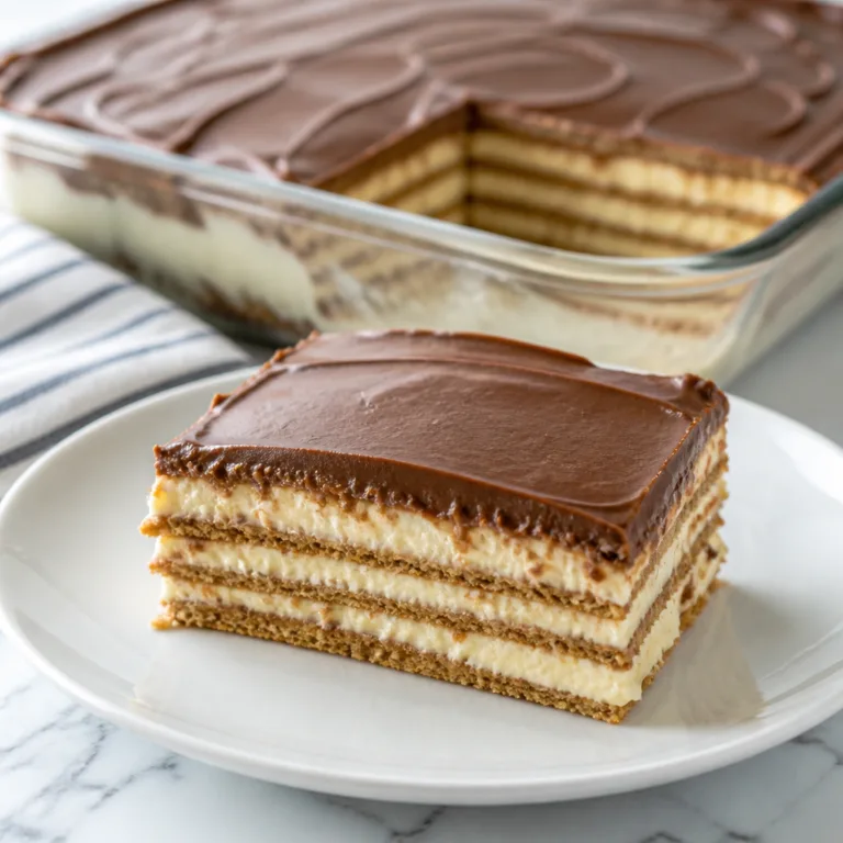 No Bake Chocolate Eclair Cake
