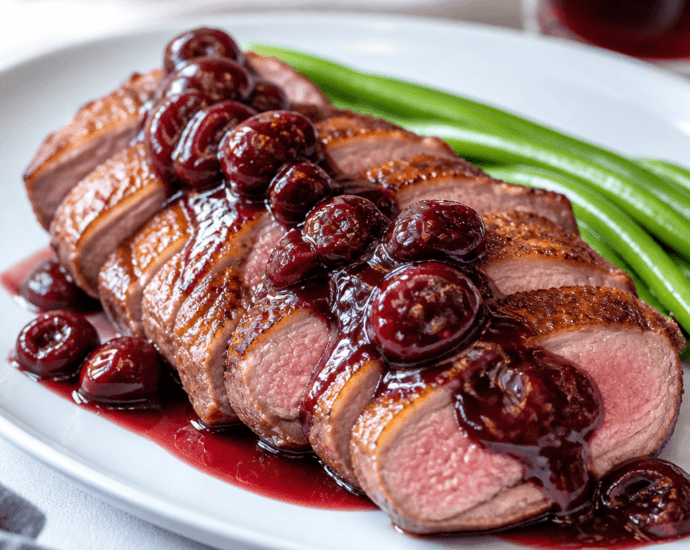 Duck Breast with Cherry Port Sauce