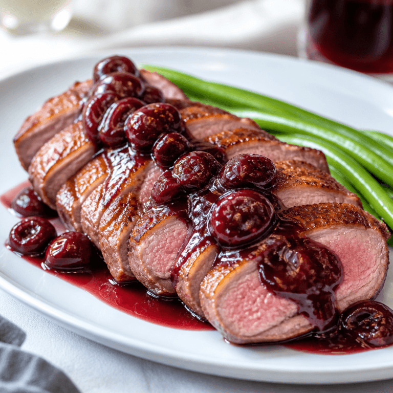 Duck Breast with Cherry Port Sauce