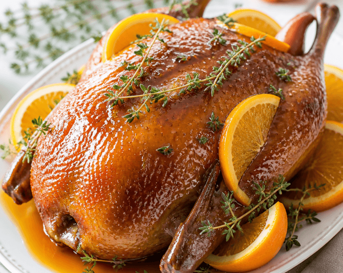 Savory Roast Duck with Orange Sauce