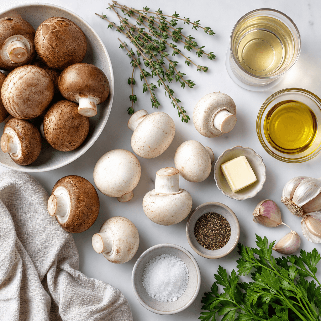 Sauteed Mushrooms with Fresh Thyme and Sherry ingredients