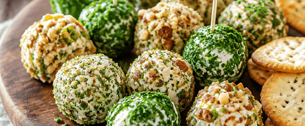 Mini Cheese Balls with Fresh Herbs and Crunchy Nuts