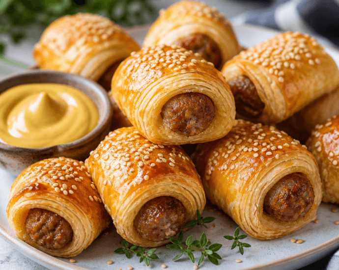 Mini Sausage Rolls with a Dijon Mustard Twist