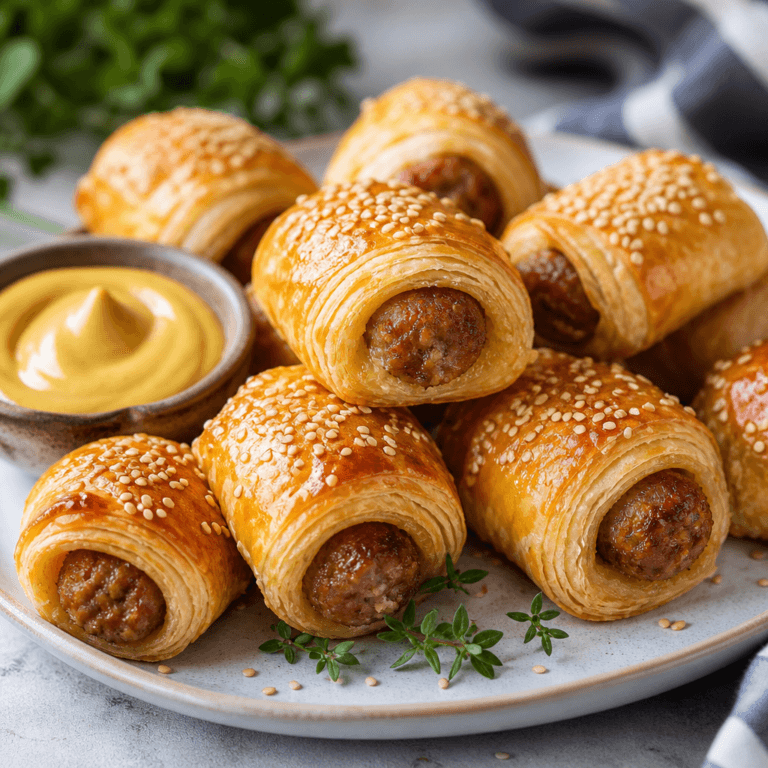 Mini Sausage Rolls with a Dijon Mustard Twist