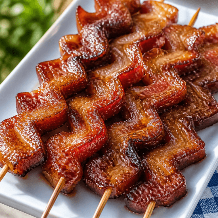 Candied Bacon Skewers (Sweet and Savory Appetizer)