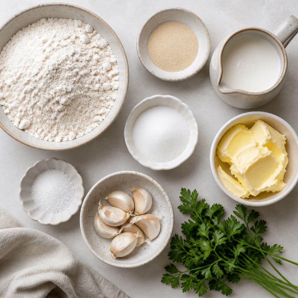 garlic butter dinner rolls ingredients