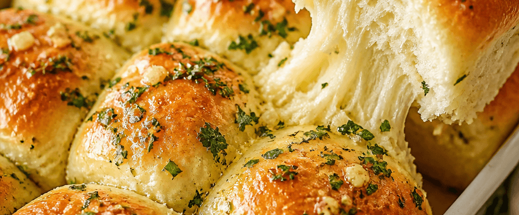 Soft Fluffy Pull Apart Garlic Herb Rolls