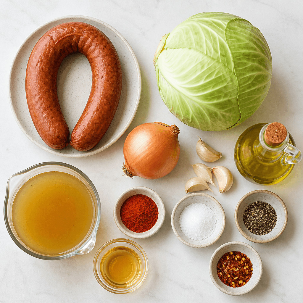 cabbage and sausage skillet ingredients
