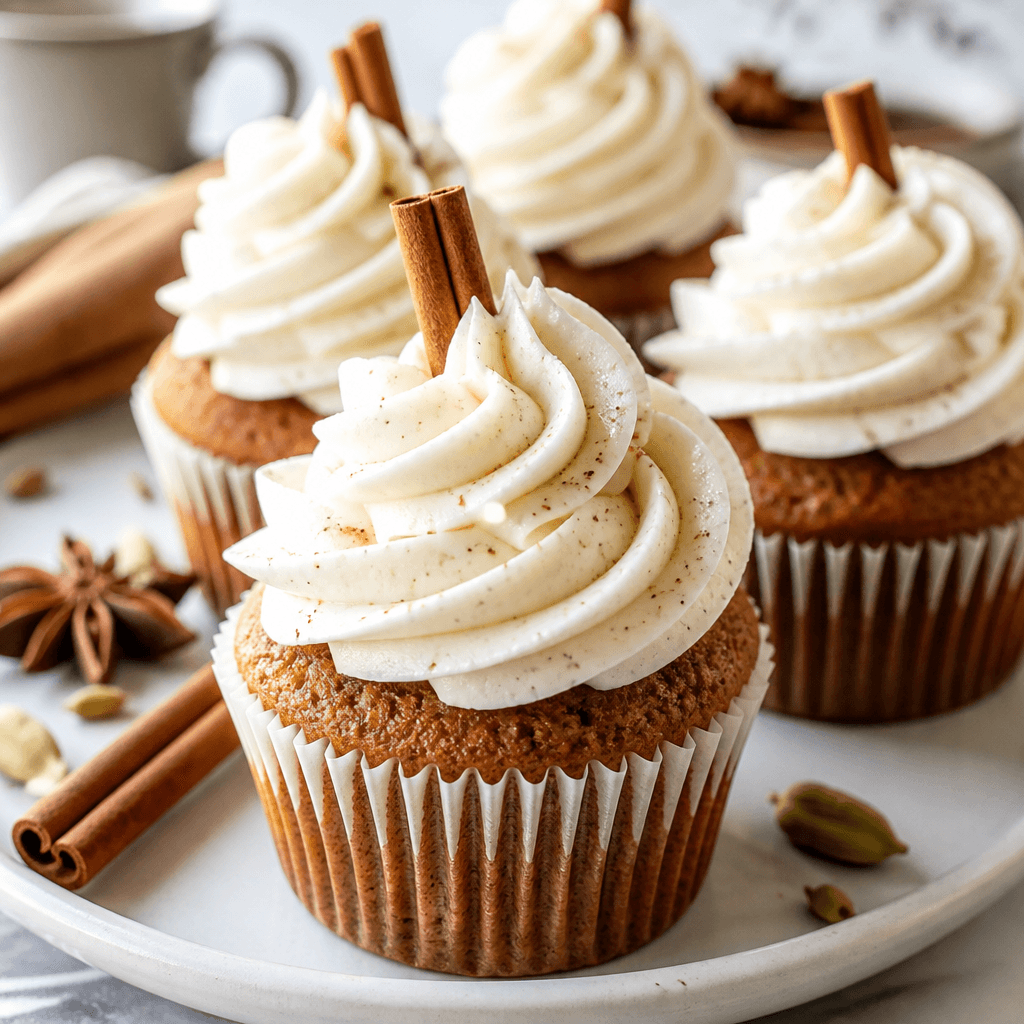 Chai Spice Cupcakes with Vanilla Bean Frosting