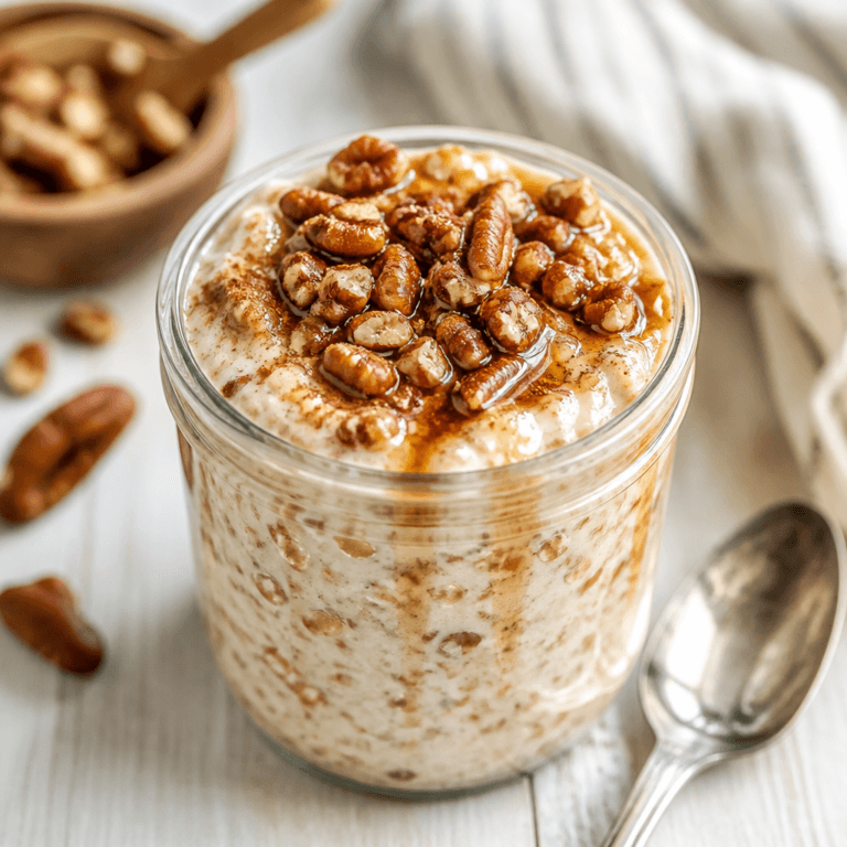 Creamy Maple Pecan Overnight Oats (Easy Make-Ahead Breakfast)