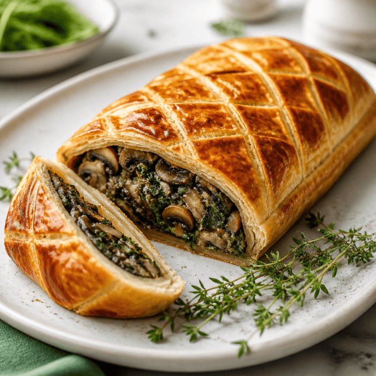 Vegetarian Wellington with Mushrooms and Spinach