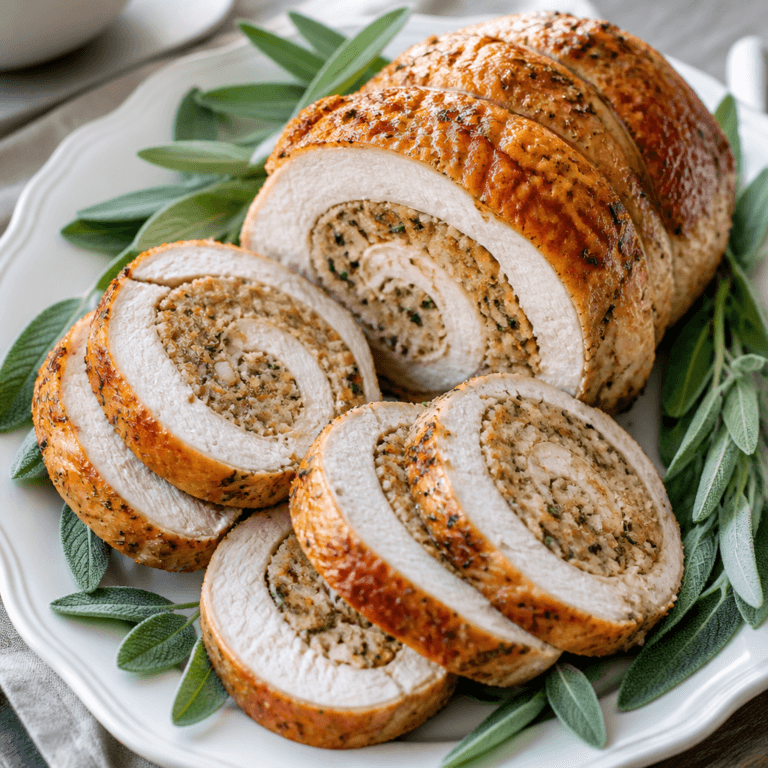 Turkey Roulade with Sage Stuffing (Easy & Impressive)