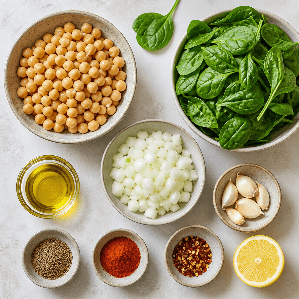 chickpea stir fry ingredients