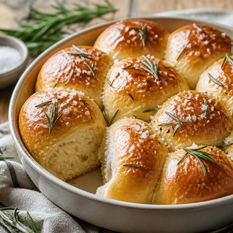 Rosemary Sea Salt Dinner Rolls (Soft & Fluffy)