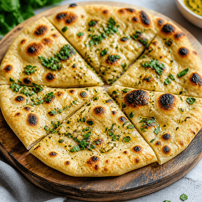 Garlic Naan: Grilled with Fresh Herbs
