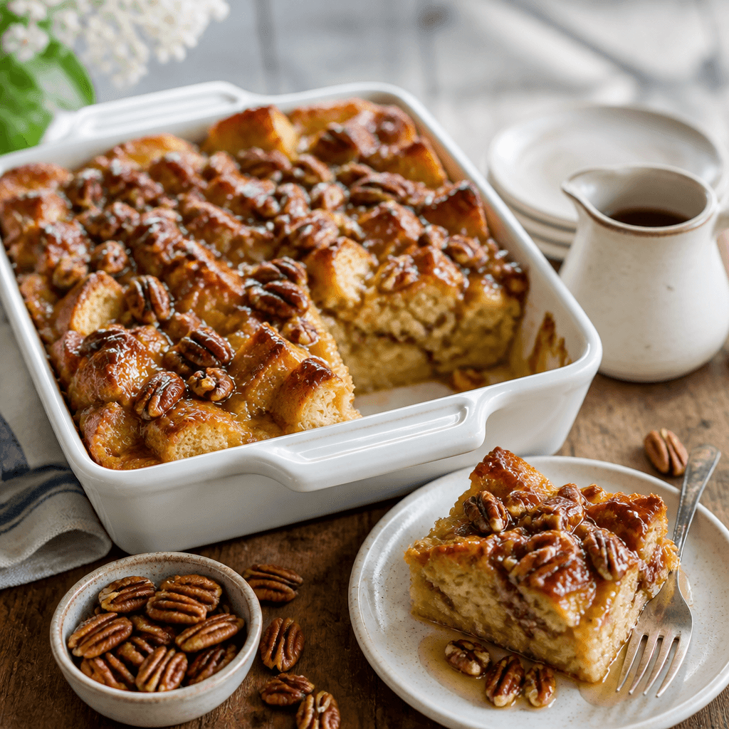 maple pecan bread pudding