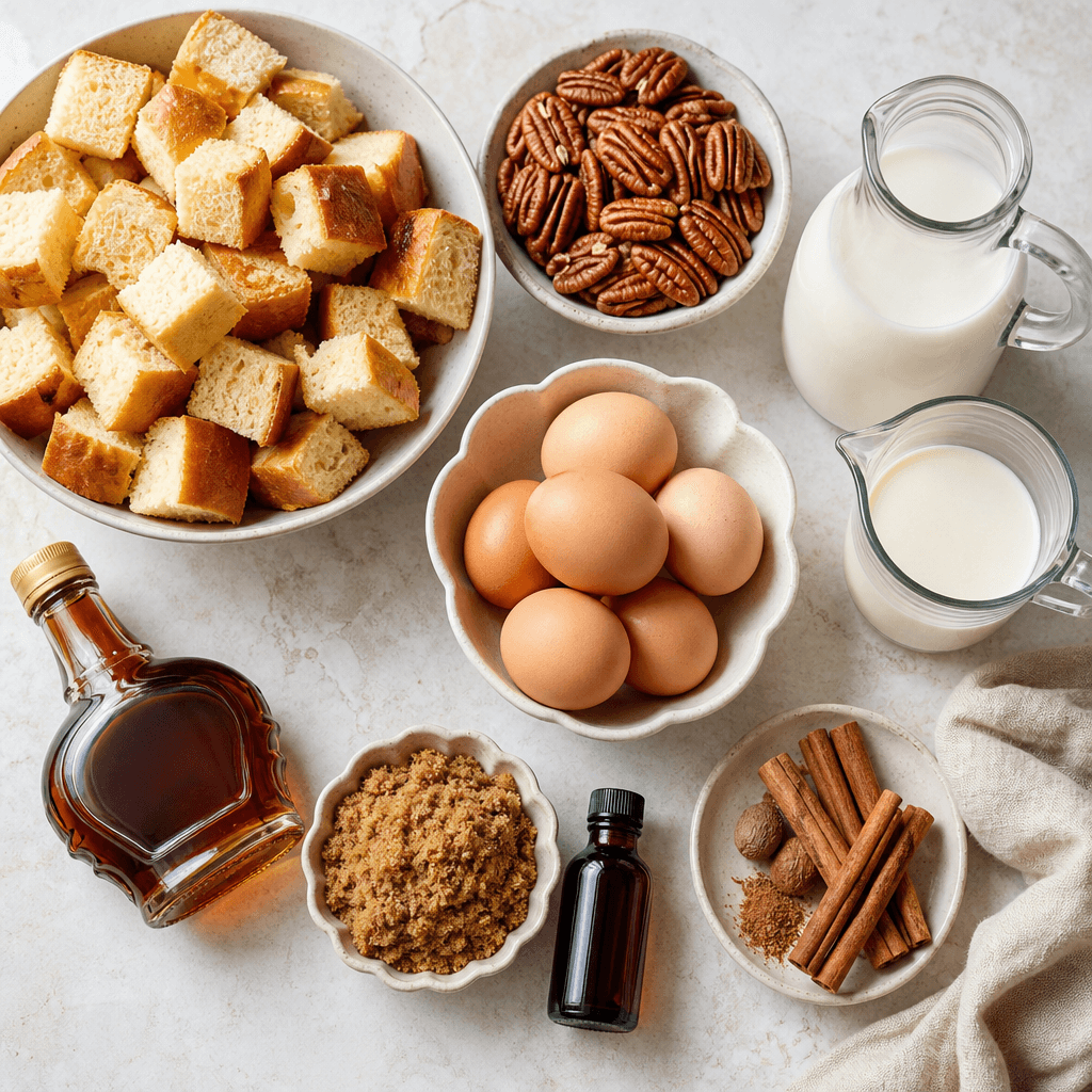 maple pecan bread pudding ingredients