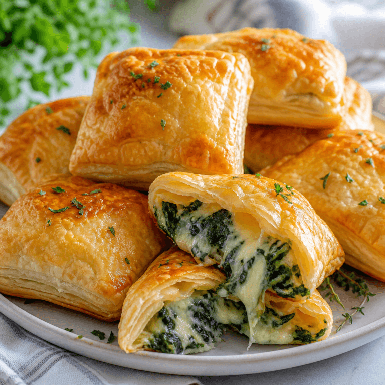 Cheesy Spinach Puffs (Easy Puff Pastry Appetizer)