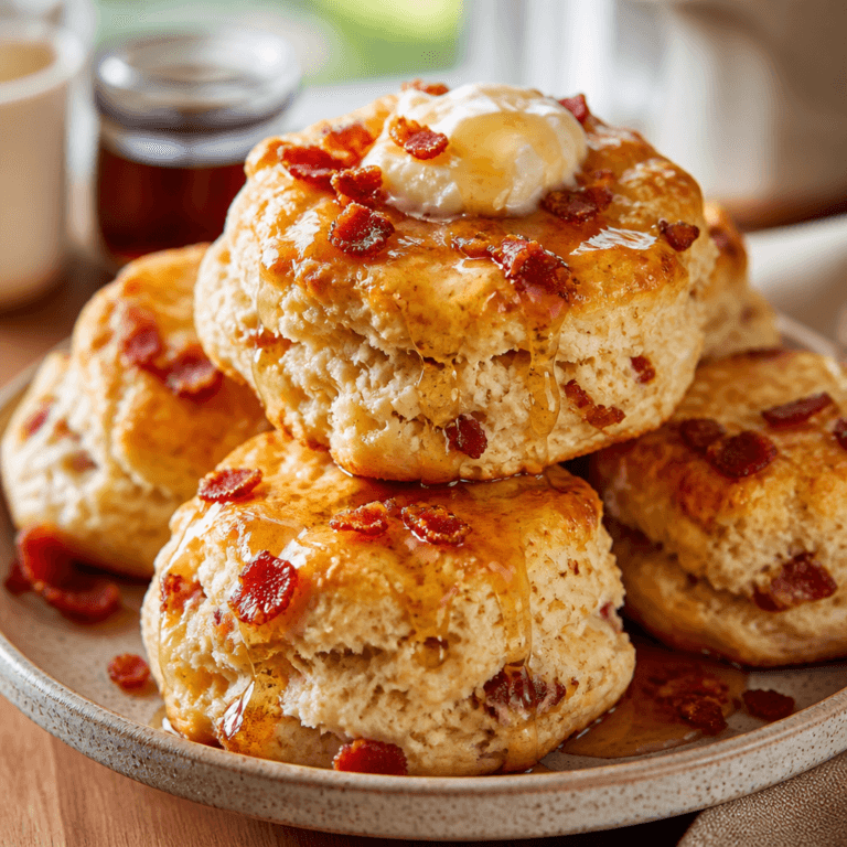 Maple Bacon Biscuits with Honey Butter