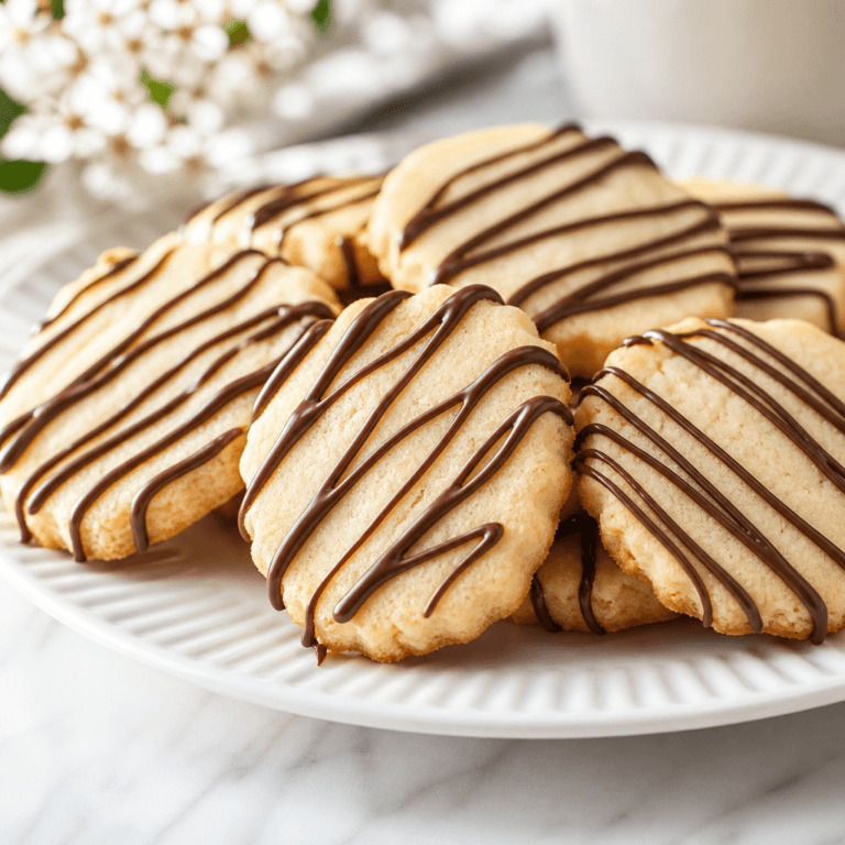 Shortbread Cookies with Chocolate Drizzle