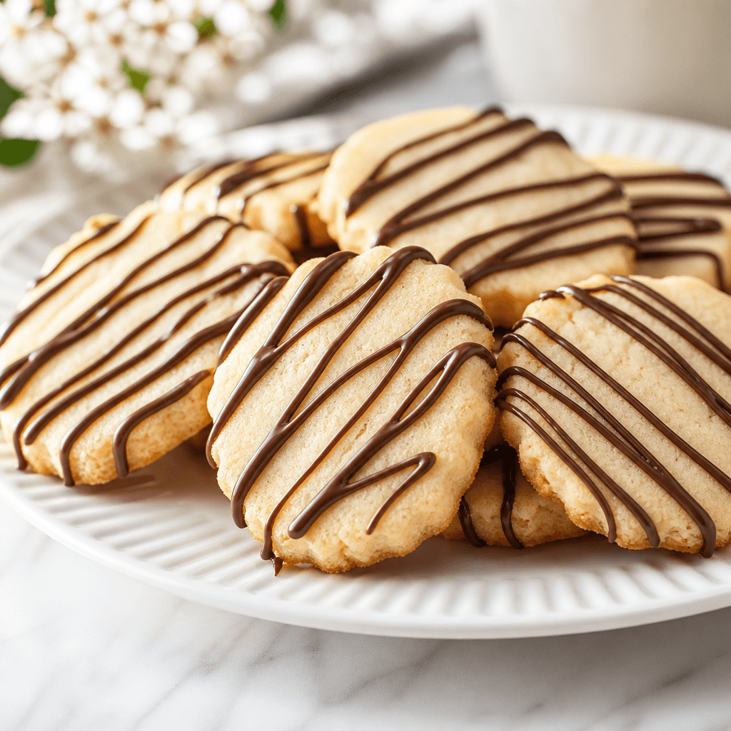 Shortbread Cookies with Chocolate Drizzle